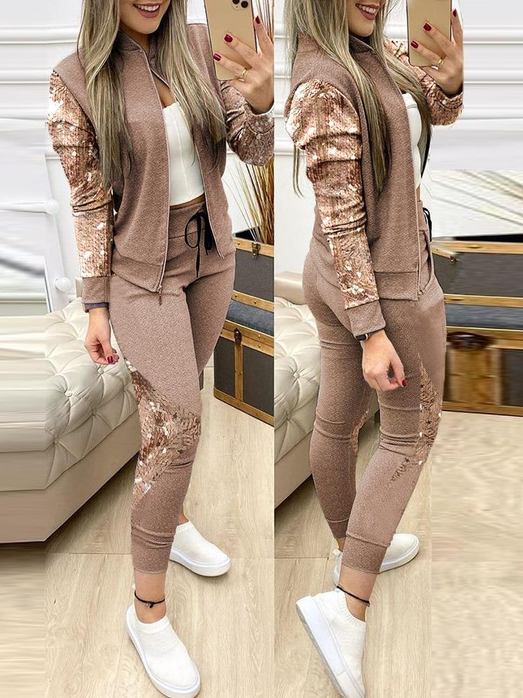 Women Two Piece Set Outfits Autumn Women's Tracksuit Zipper