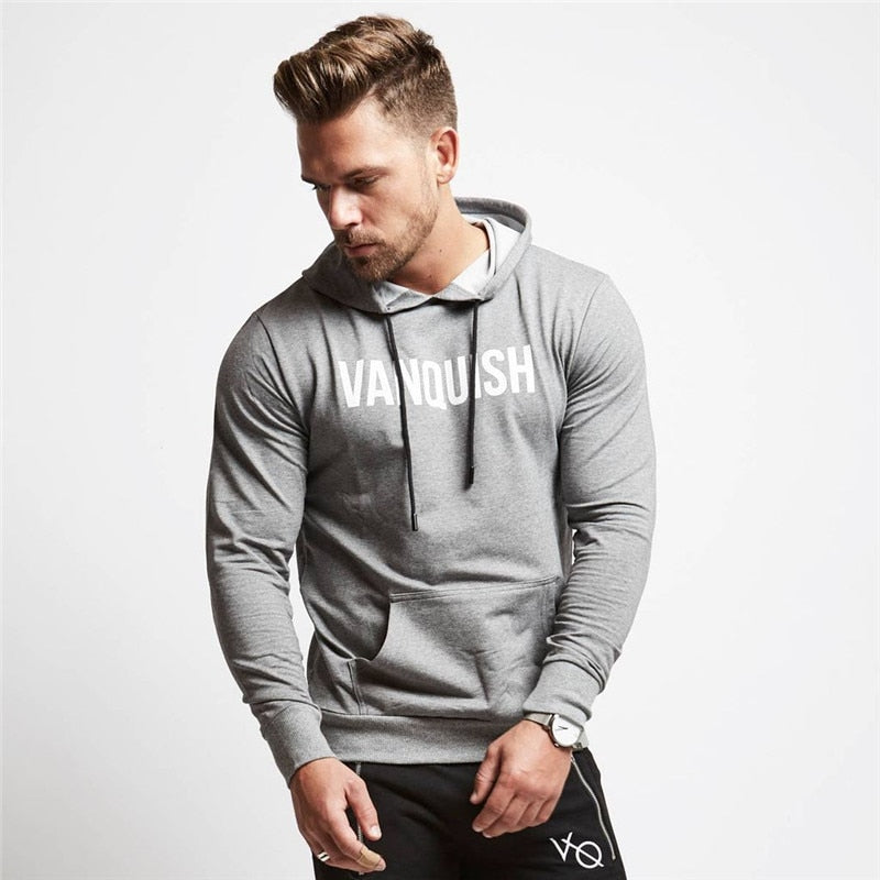 Mans Katoen Pullover Hoodie Sweatbroek Twee stuk Jogger Gym Hardloop Training Sportklere Mansklere