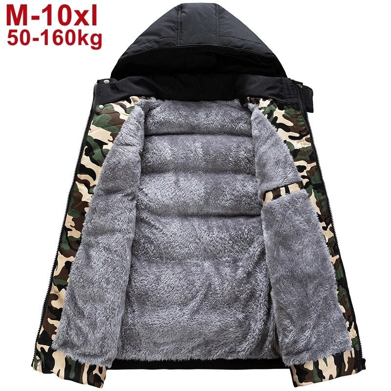 Fleece Liner Sleeveless Jacket Men Thicken Cotton Vest Hat Hooded Warm Winter Plus Size Casual Waistcoat