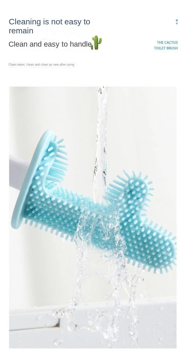 Toilet Brush Silicone Free Wall Mounted Multi-functional Three Piece Cleaning Tools with Bracket