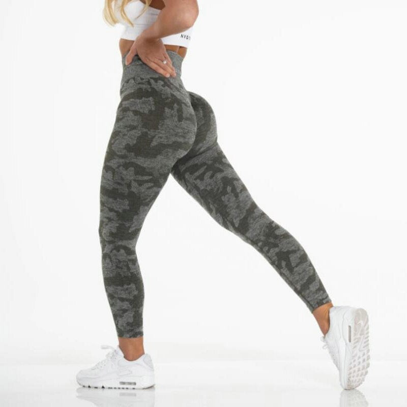 Camo Naatlose Leggings Hoë middellyf Atletiek