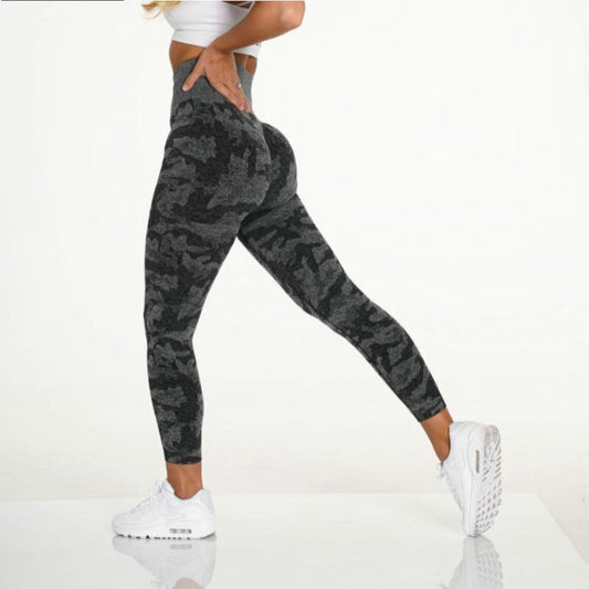 Camo Seamless Leggings High Waist Athletic