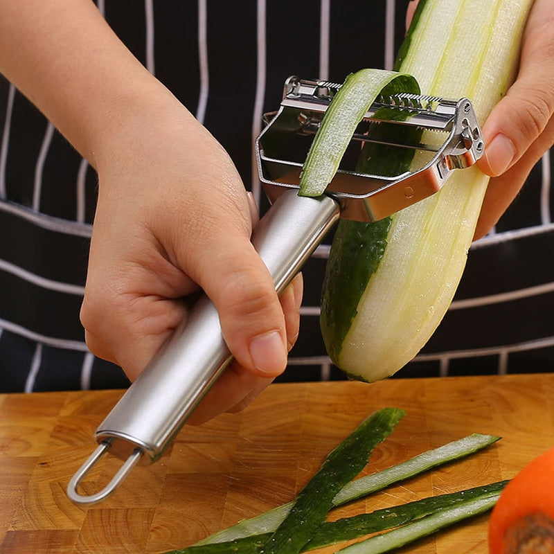 Vegetable Peeler Stainless Steel Melon Planer Double-Head Peeler