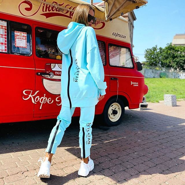 Women Sweatshirts 2 Piece Sets Tracksuit Over sized  Autumn Female Korea Trouser Pullover Pants Suits Female