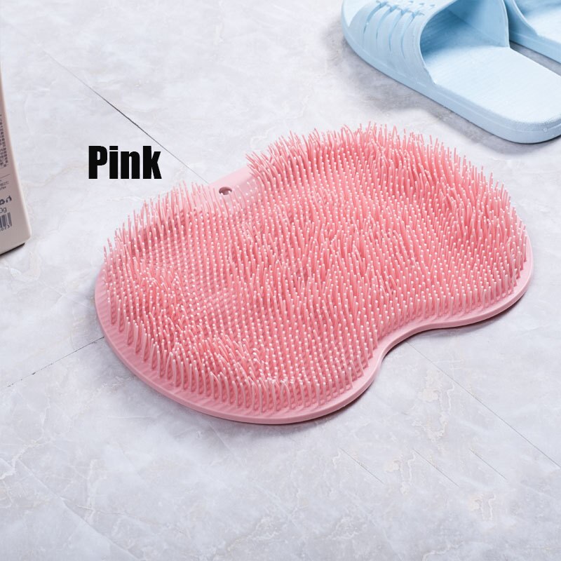 Exfoliating Shower Massage Scraper Bathroom Non-slip Bath Mat Back Massage Brush Silicone Foot Wash Body Cleaning Bathing Tool