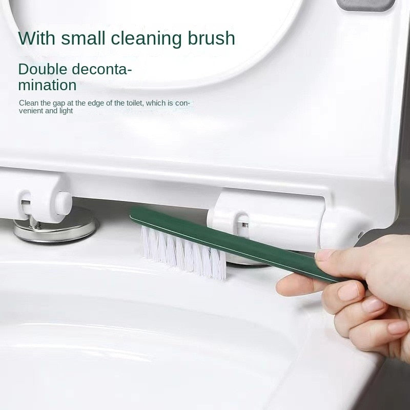 Toilet Brush Silicone Free Wall Mounted Multi-functional Three Piece Cleaning Tools with Bracket