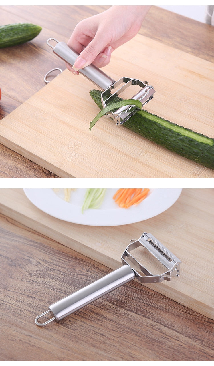 Vegetable Peeler Stainless Steel Melon Planer Double-Head Peeler