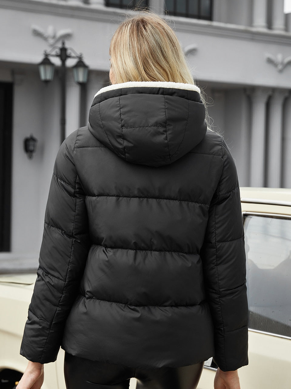 Women Jacket Winter Oversized  Thick Padded Coat Fashion Lamb Wool Fur