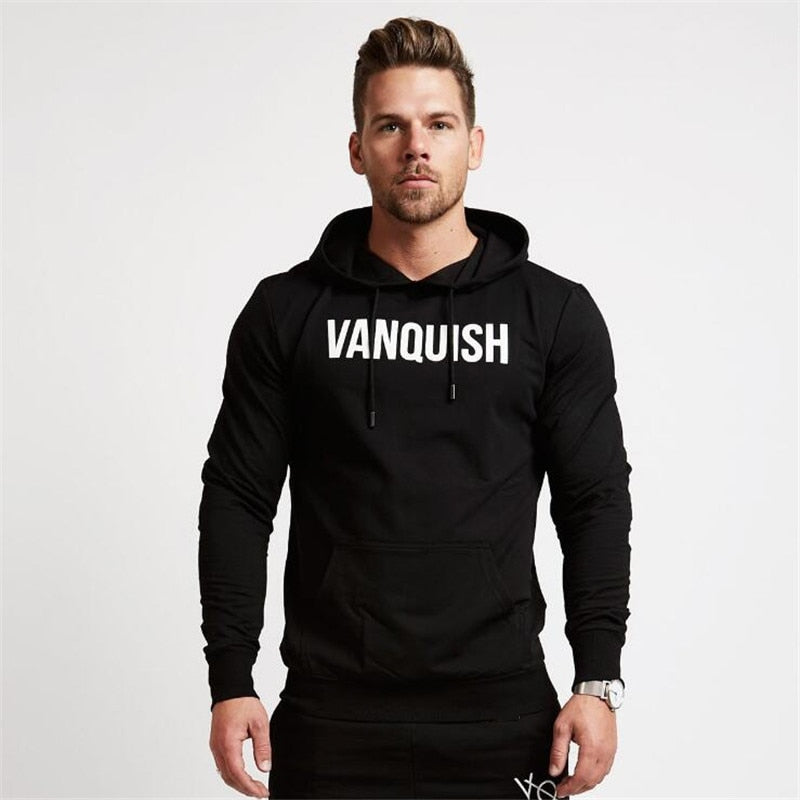 Mans Katoen Pullover Hoodie Sweatbroek Twee stuk Jogger Gym Hardloop Training Sportklere Mansklere