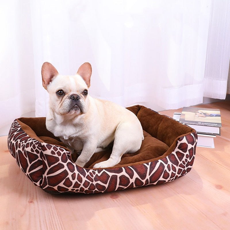 Bed for Dog Cat Pet Square Plush Kennel Medium