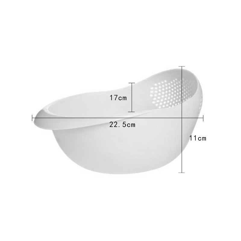 Rice Sieve Plastic Colander Kitchen Drain Basket with Handles