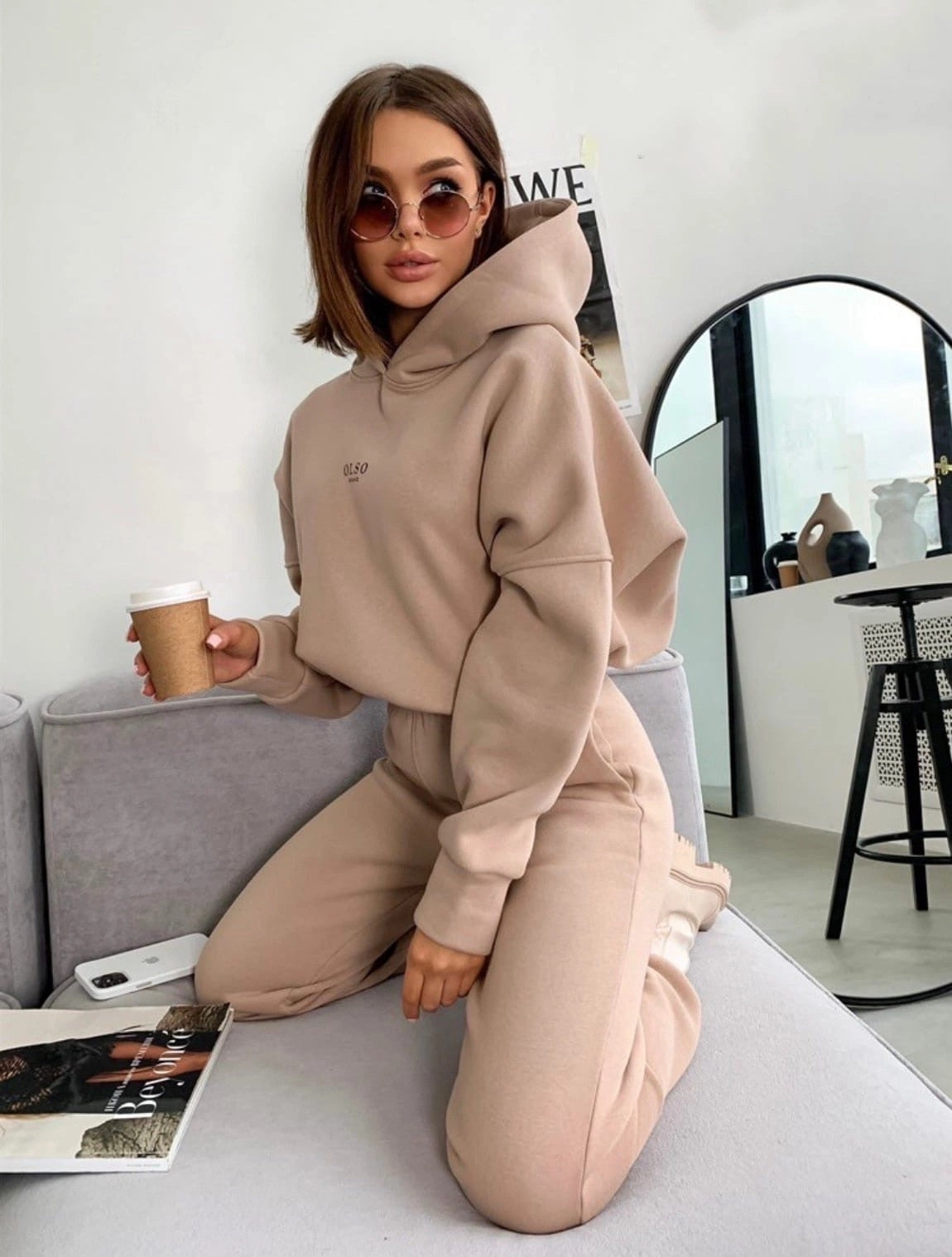 Women Tracksuit Sports Women Two Piece Set 2022 Leisure Solid Long Sleeve