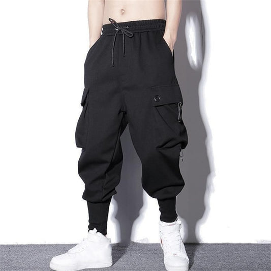 Loose Harem Pants Men Functional Cargo Trouser Hip Hop Outdoor Casual Ankle Length Pants Fashion