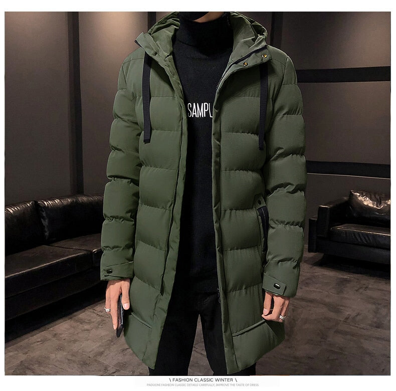 Jacket Plus Long Warm Thick Coat Men Autumn Outwear Outfits Classic Windproof