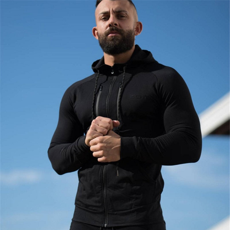 Men Hoodies Gym Sport Running Training Fitness bodybuilding Sweatshirt Outdoor Sportswear