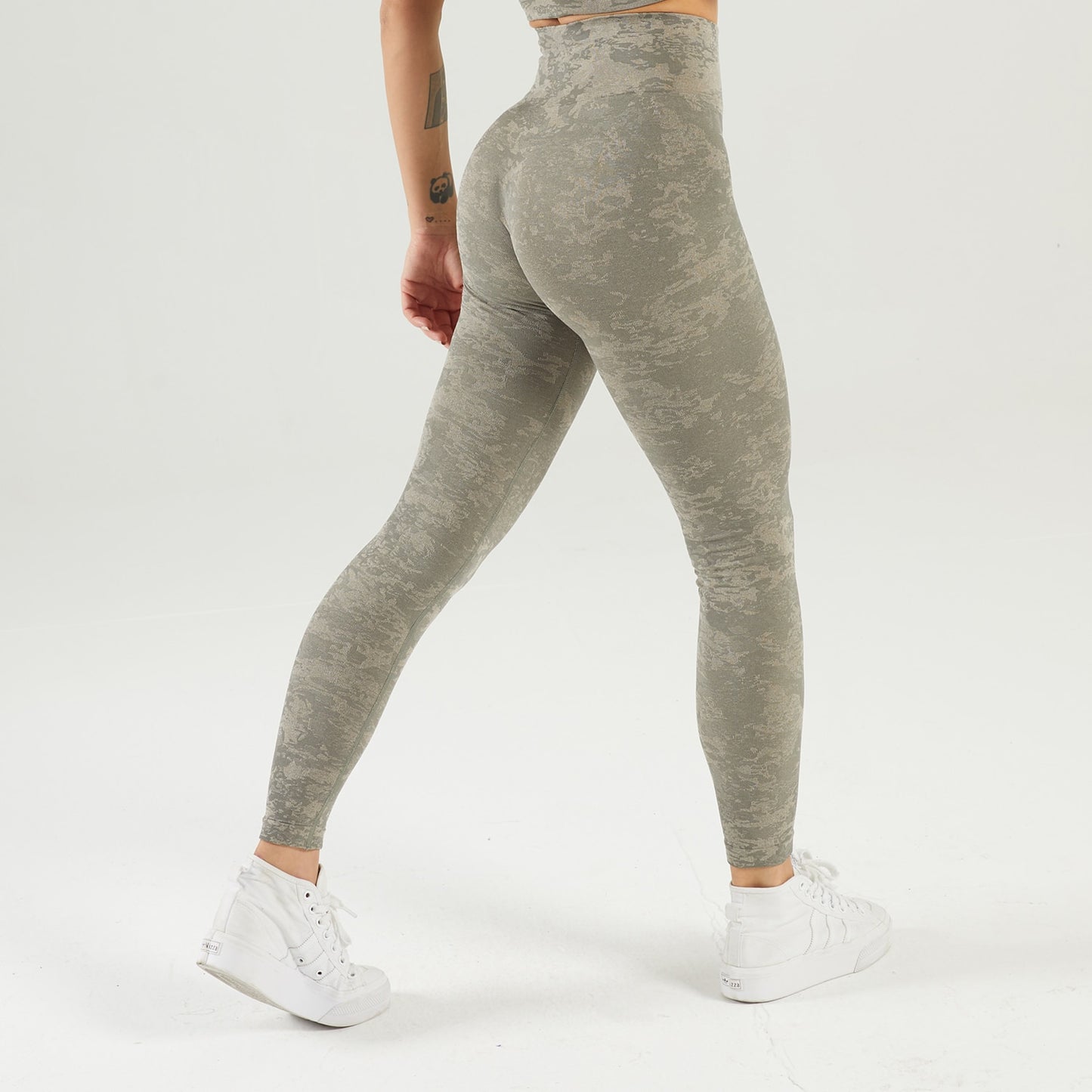 Camouflage Women Gym Joga Naatlose Broek