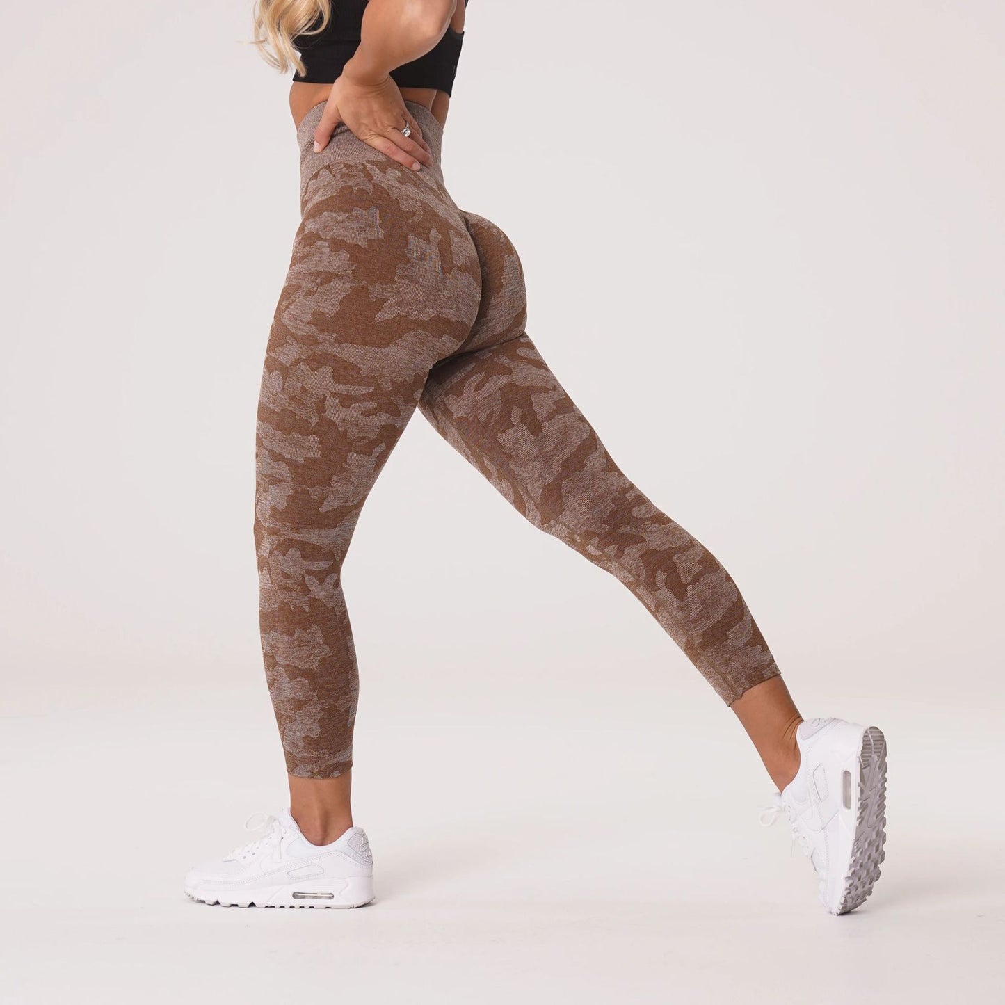 Camo Naatlose Leggings Hoë middellyf Atletiek