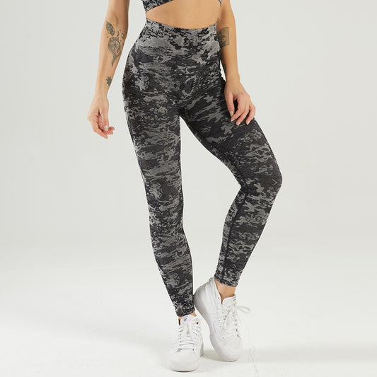 Camouflage Women Gym Joga Naatlose Broek