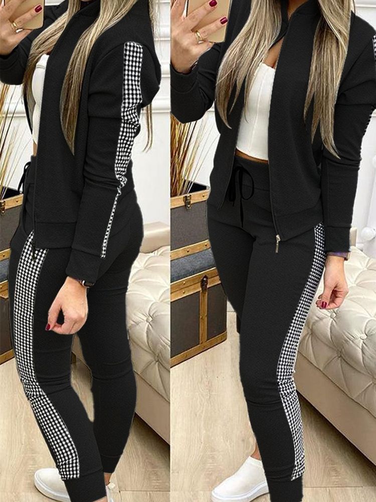 Women Two Piece Set Outfits Autumn Women's Tracksuit Zipper