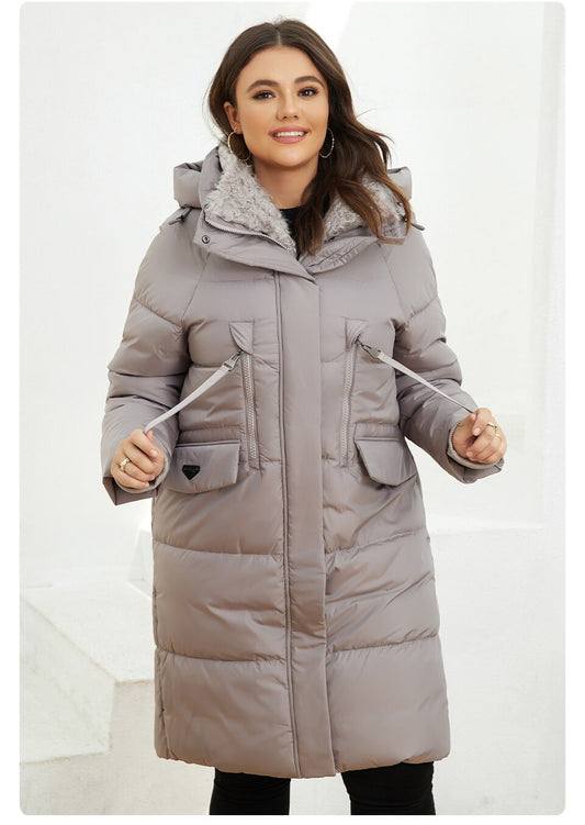 Winter Parkas Women Warm Long Classic zipper Lacing Design