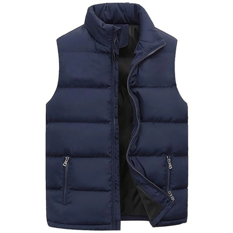 Vest Jacket Warm Sleeveless Jackets Winter Waterproof Zipper Coat Autumn Stand-up Collar Casual