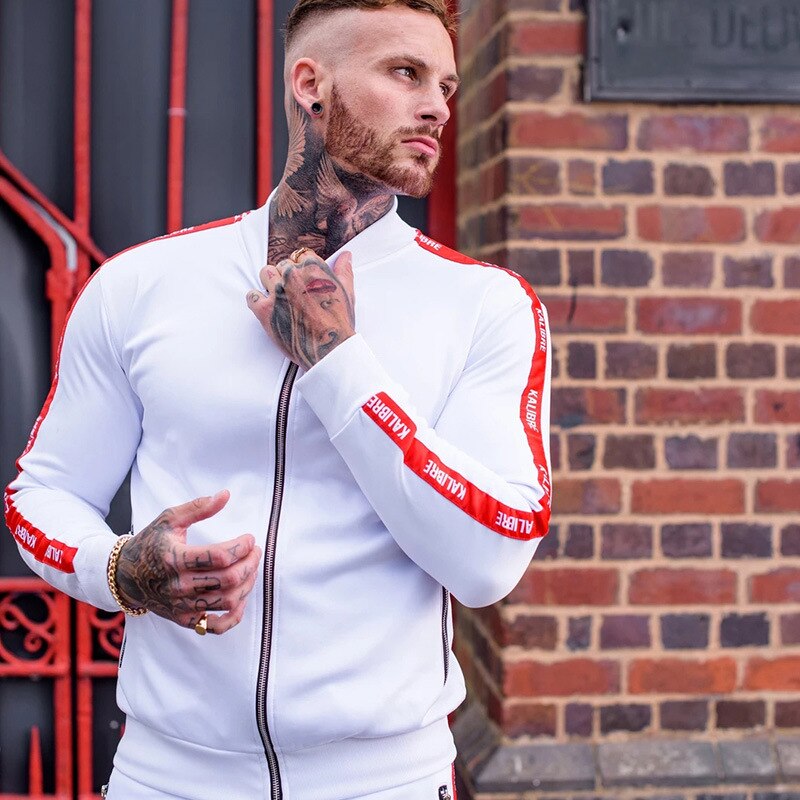 Mens  Tracksuit 2 Pcs Sets 2023 Fashion Sports Suits Men Running Set Zipper Jakcets Pants Sportswear  Streetwear