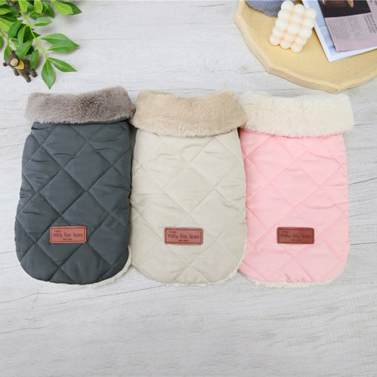 Warm Puppy Coat Jacket with Fur Collar for Small Dogs
