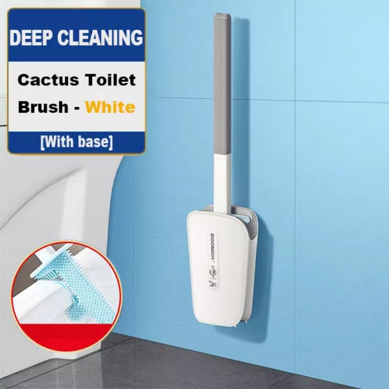 Toilet Brush Silicone Free Wall Mounted Multi-functional Three Piece Cleaning Tools with Bracket