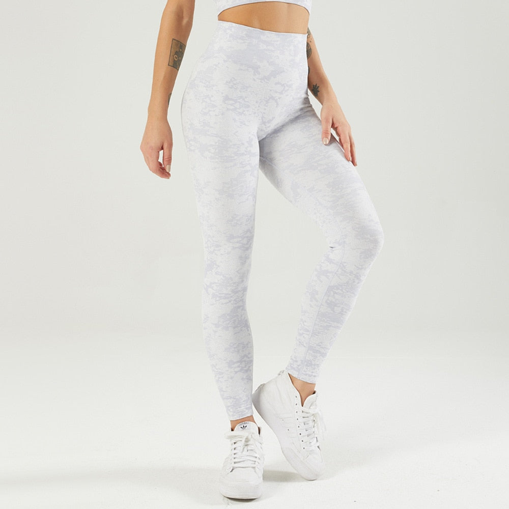 Camouflage Women Gym Joga Naatlose Broek