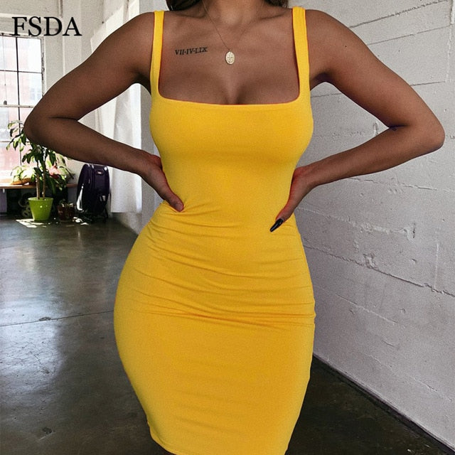 Vierkantige nek moulose Bodycon Mini-rok