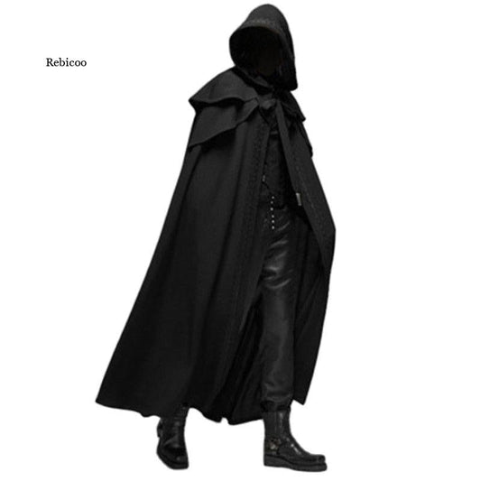 Hooded Solid Loose Men Cloak